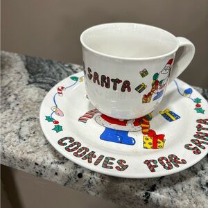 Santa Cookies Mug and Plate Set